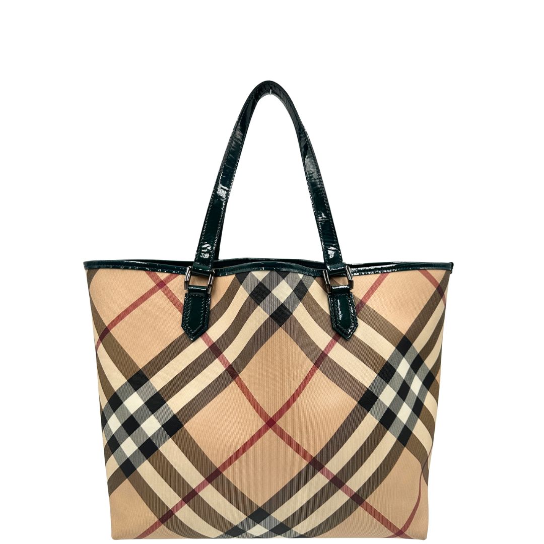 front  Borsa Burberry in canvas trama tartan