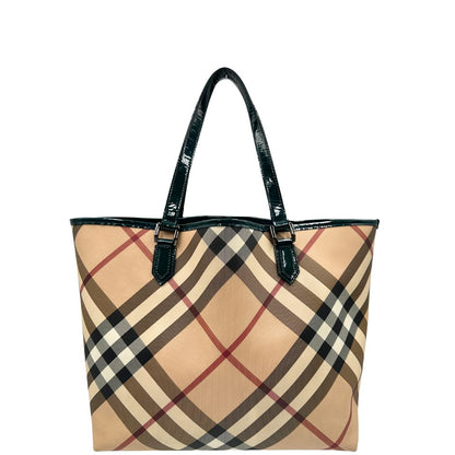 front  Borsa Burberry in canvas trama tartan
