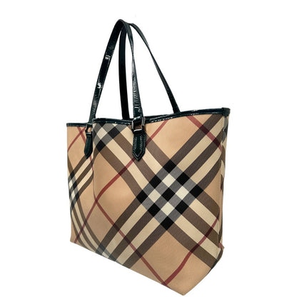 lato  Borsa Burberry in canvas trama tartan 