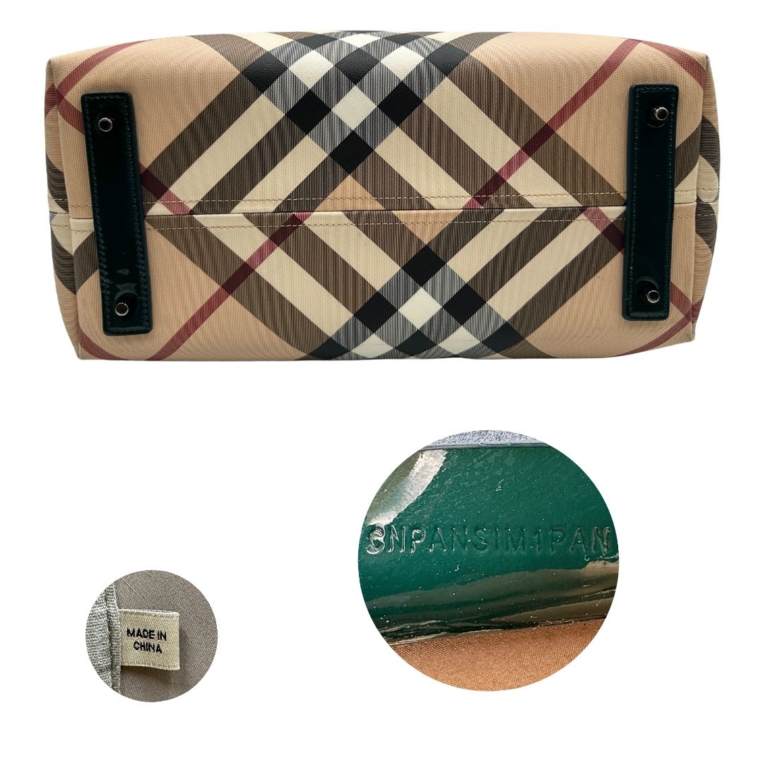 base  Borsa Burberry in canvas trama tartan 