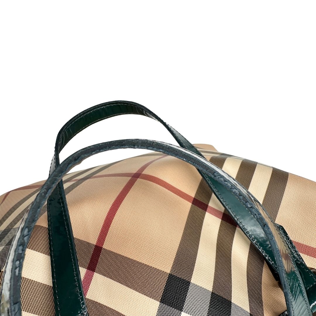  manici Borsa Burberry in canvas trama tartan