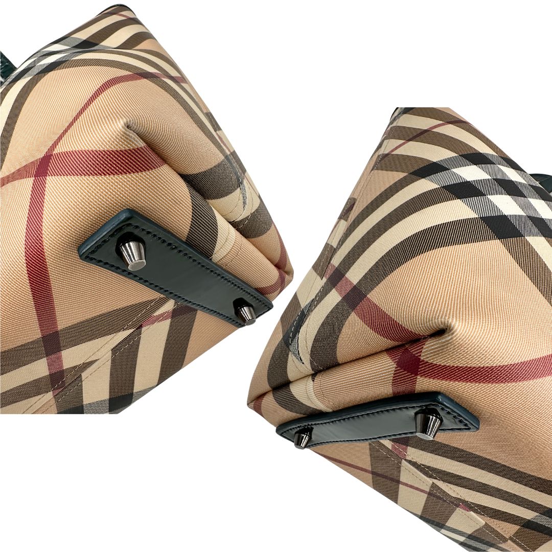 angoli  Borsa Burberry in canvas trama tartan