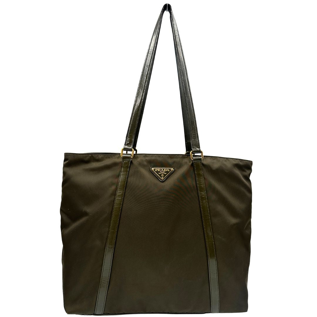 front Borsa Prada in nylon verde