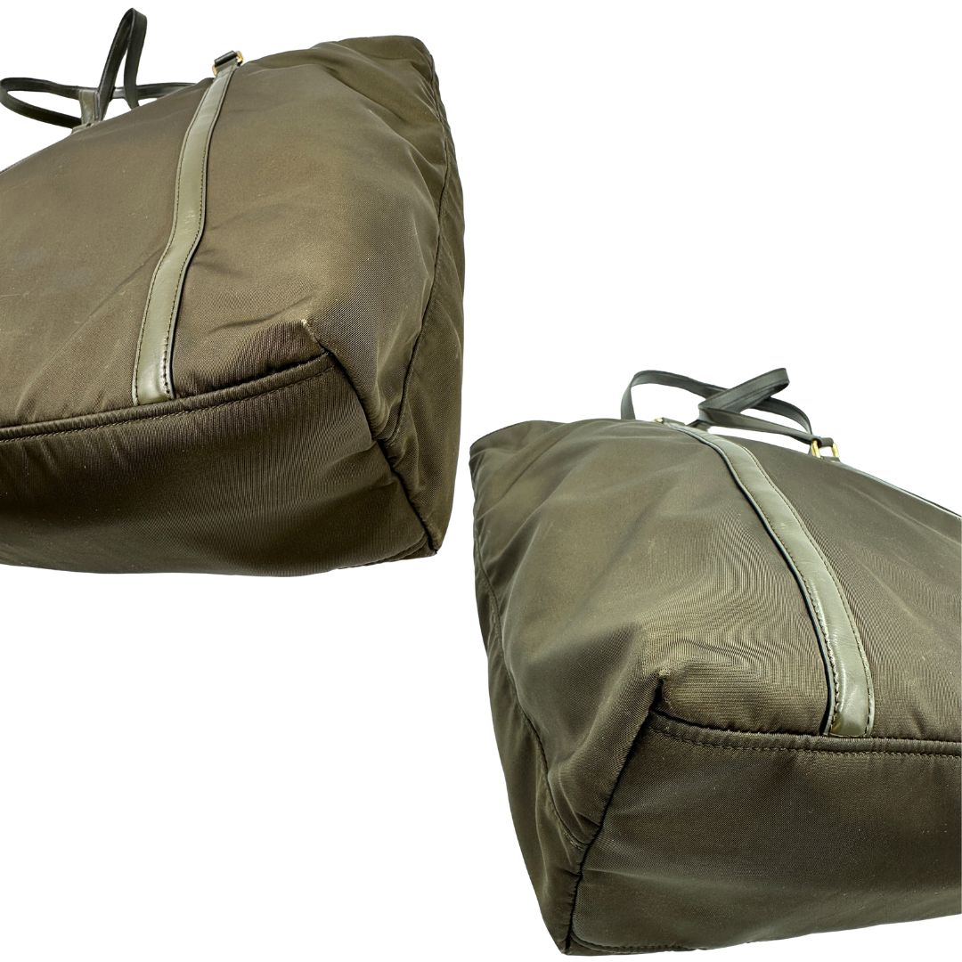 angoli Borsa Prada in nylon verde 