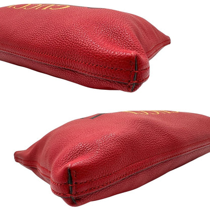 angoli Borsa Gucci mezzaluna in pelle martellata rossa, di lusso, originale, usata 