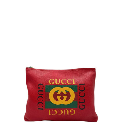 front Borsa Gucci mezzaluna in pelle martellata rossa, di lusso, originale, usata 
