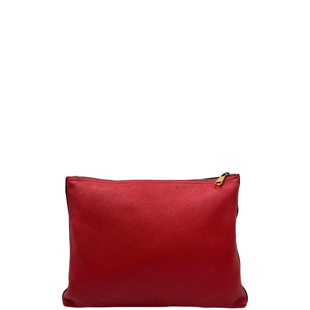 retro Borsa Gucci mezzaluna in pelle martellata rossa, di lusso, originale, usata 