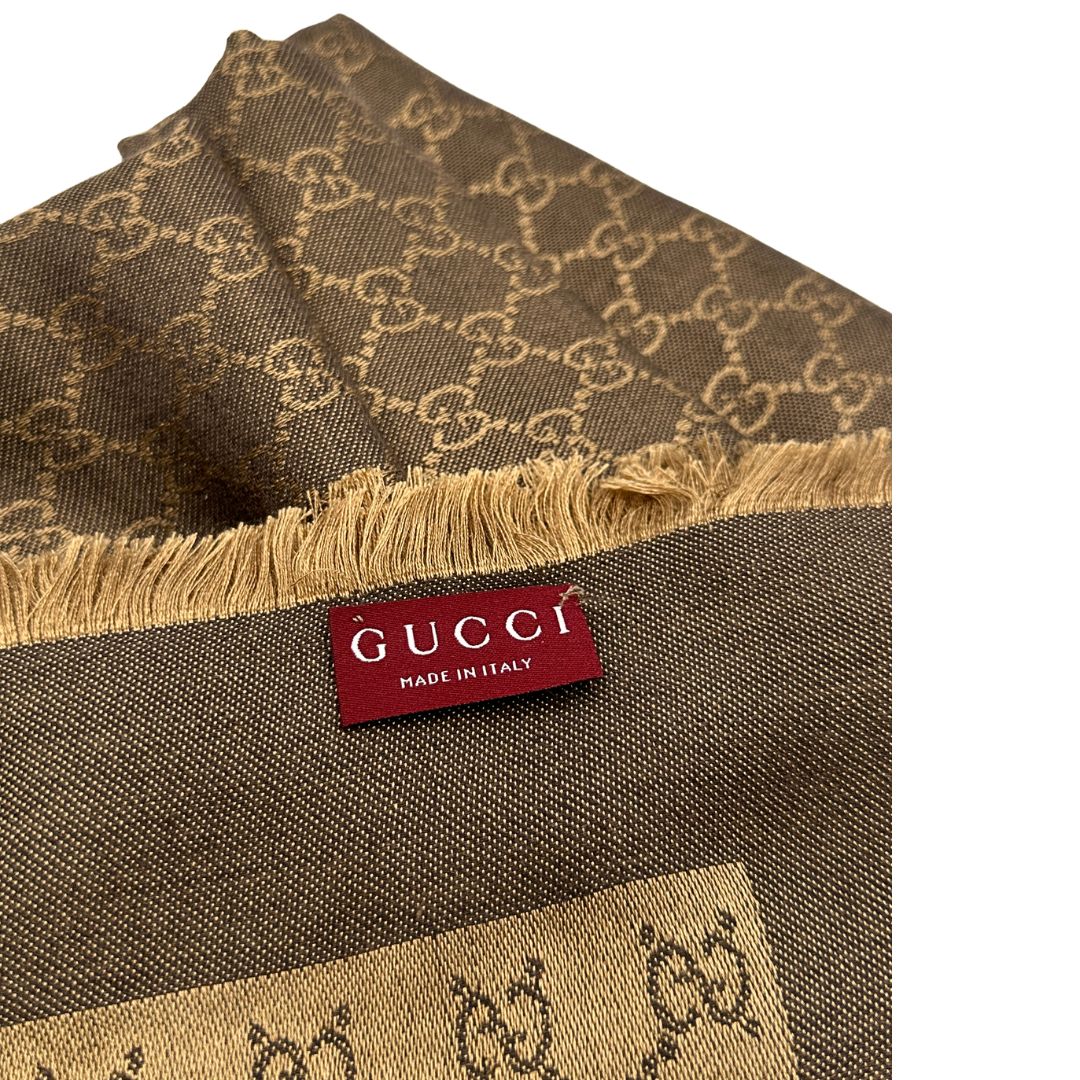 Scialle Gucci GG beige