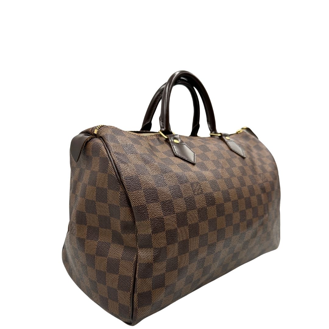 lato  Bauletto Speedy 35 LV in canvas Damier Ébène, di lusso, originale, ottime condizioni 
