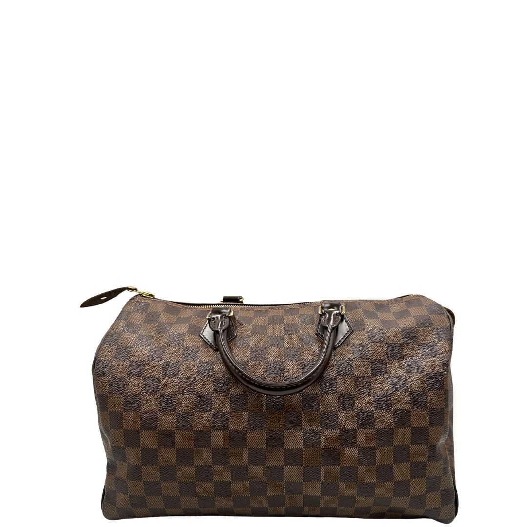 retro  Bauletto Speedy 35 LV in canvas Damier Ébène, di lusso, originale, ottime condizioni 