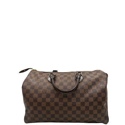 retro  Bauletto Speedy 35 LV in canvas Damier Ébène, di lusso, originale, ottime condizioni 