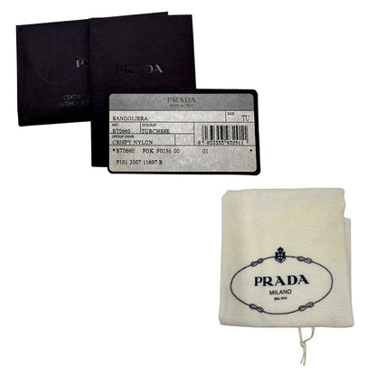 Tracolla Prada nylon turchese