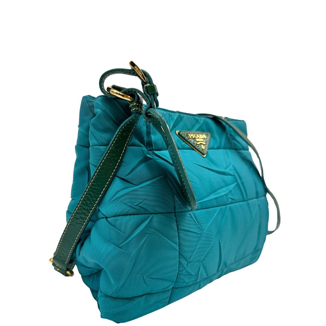 Tracolla Prada nylon turchese