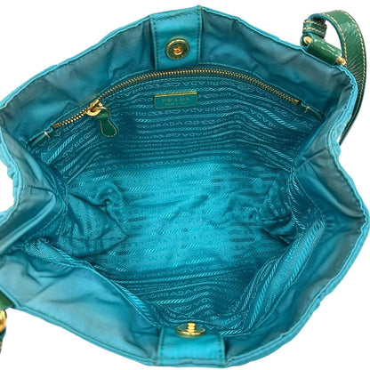 Tracolla Prada nylon turchese