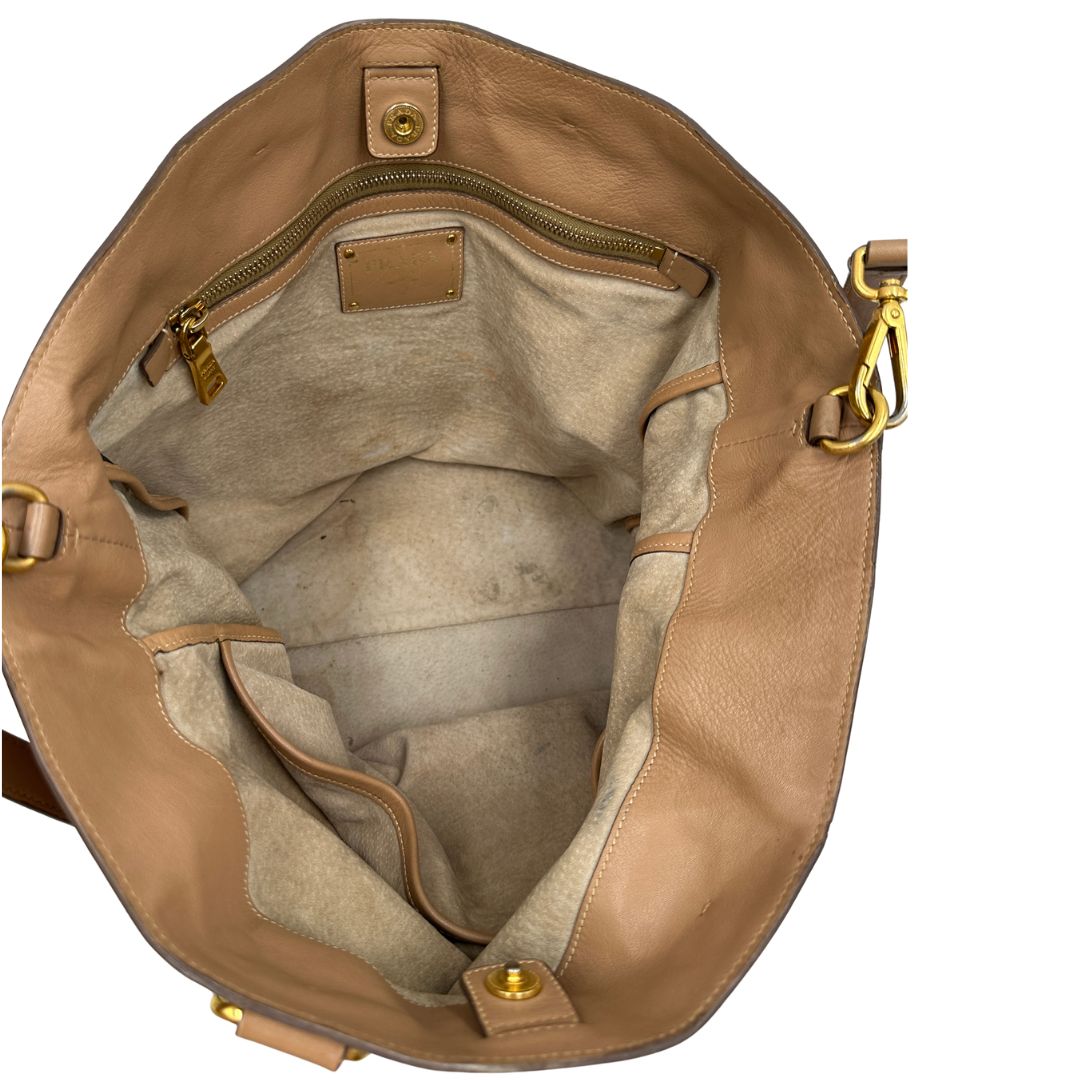 Tote Prada caramello