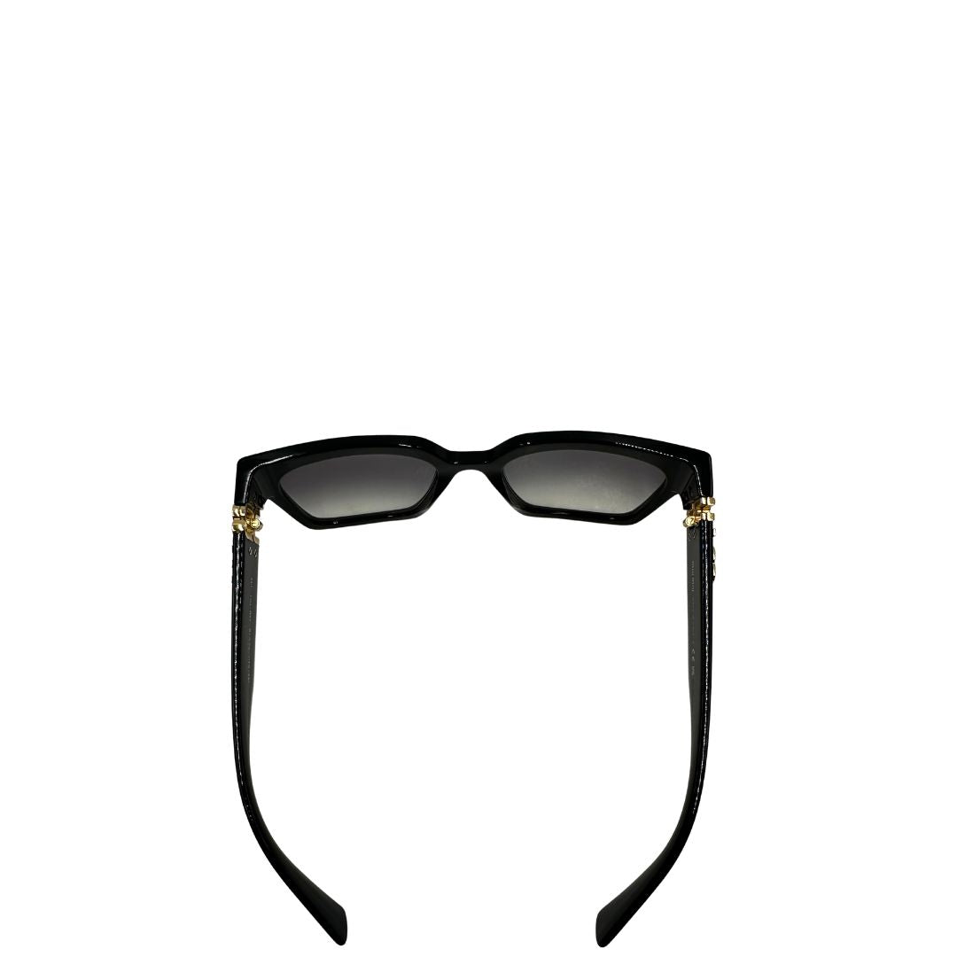 Occhiali da sole Miu Miu in acetato nero con hardware dorato. Originale, usati, di lusso, in ottyime condizioni.