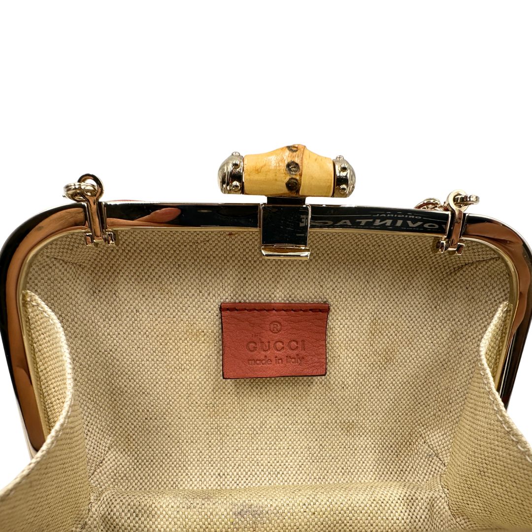 Gucci Microguccissima Bamboo Tassel Camera Bag