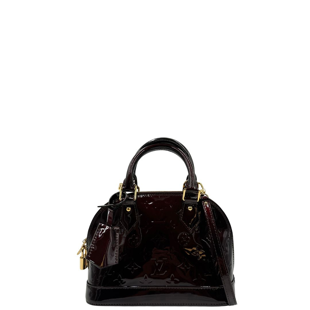 Borsa Alma BB Vernis Louis Vuitton amaranto