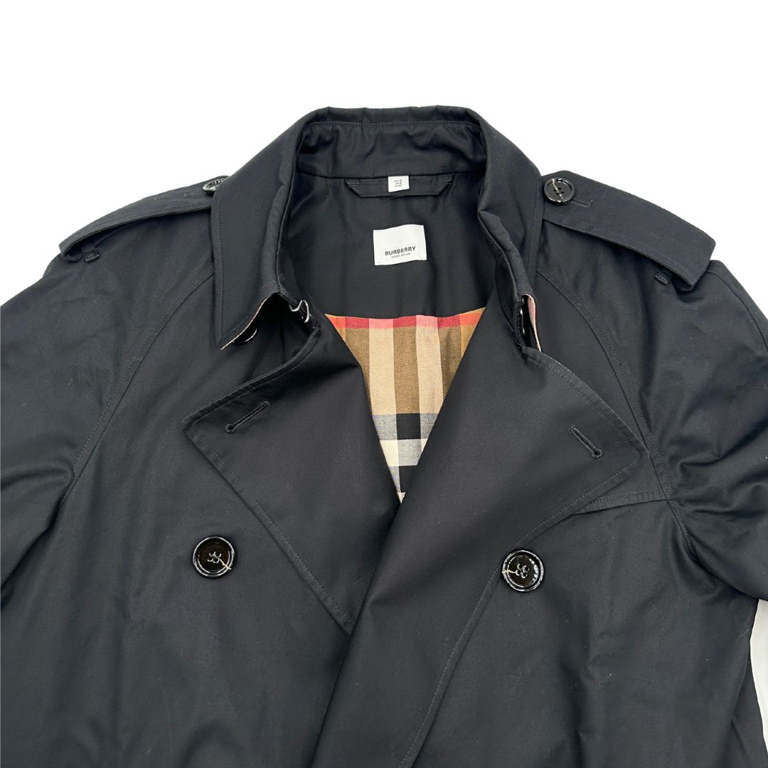  Trench Burberry in 100% cotone nero 