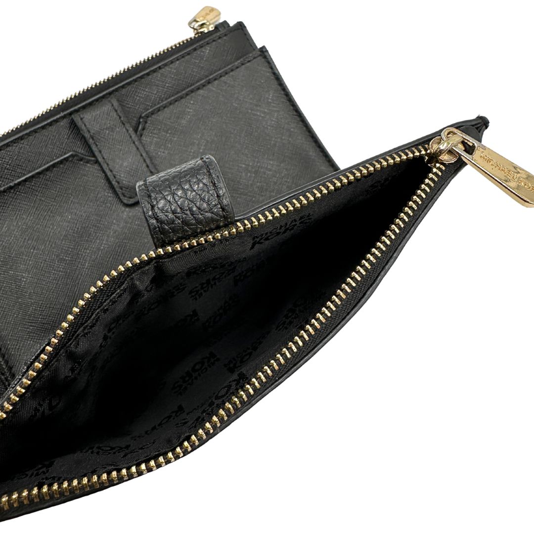 Portafoglio Michael Kors Jet Set double zip nera