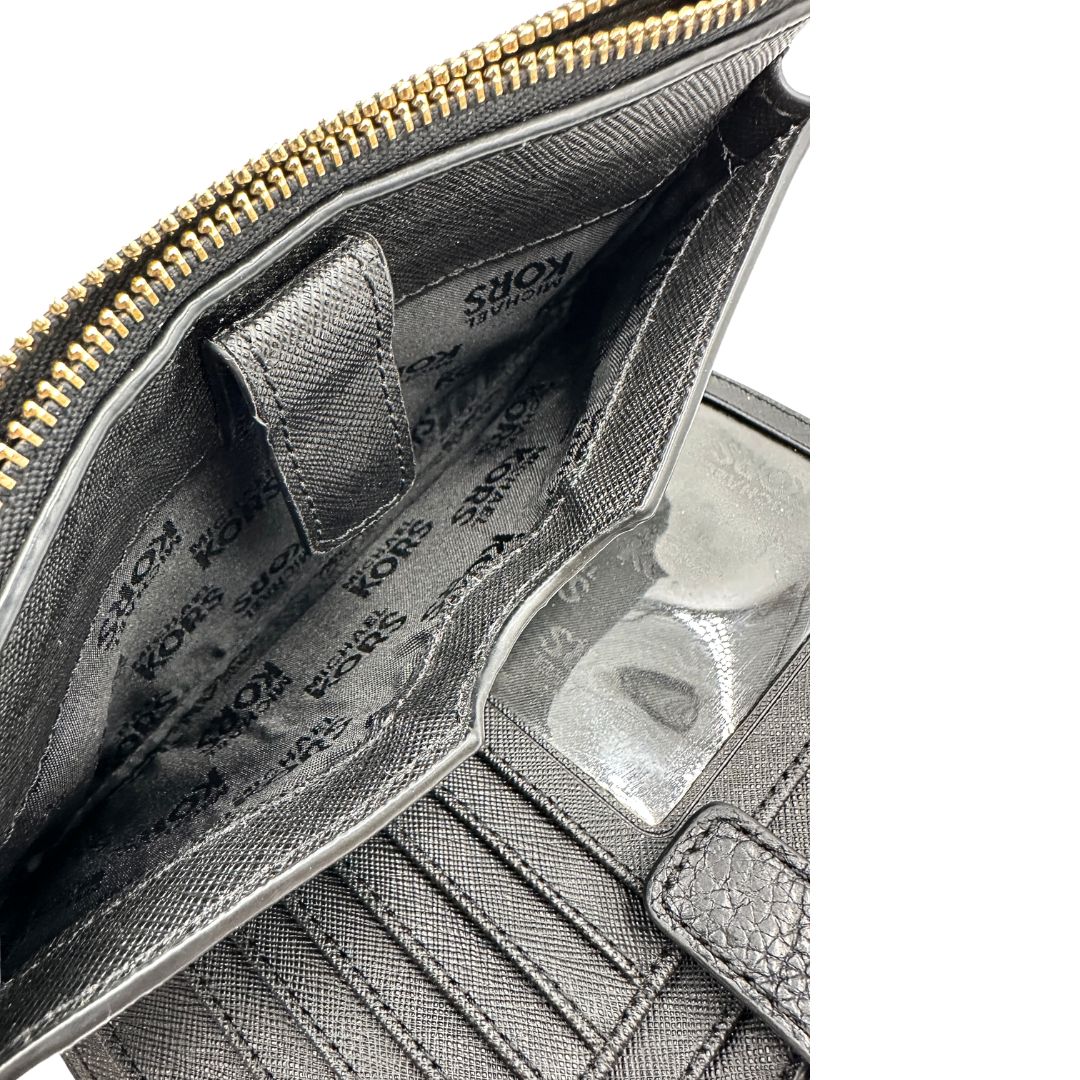Portafoglio Michael Kors Jet Set double zip nera