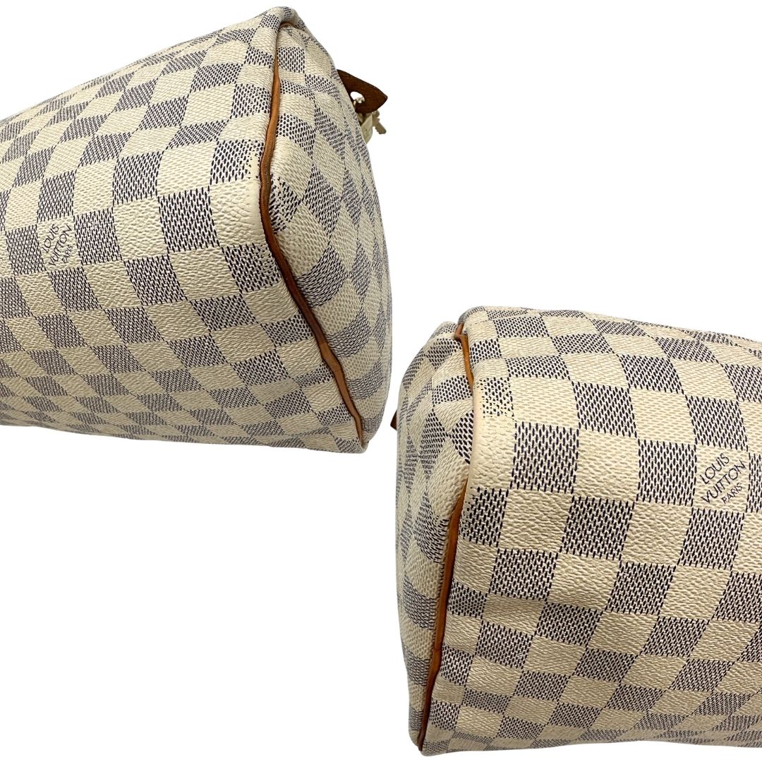 angoli Speedy Louis Vuitton in canvas damier azur 