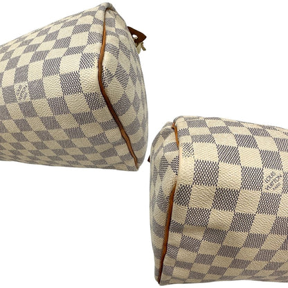 angoli Speedy Louis Vuitton in canvas damier azur 