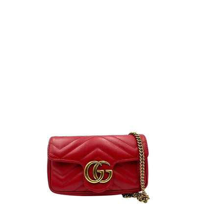 front Borsa Gucci Marmont nella versione mini in pelle rossa  