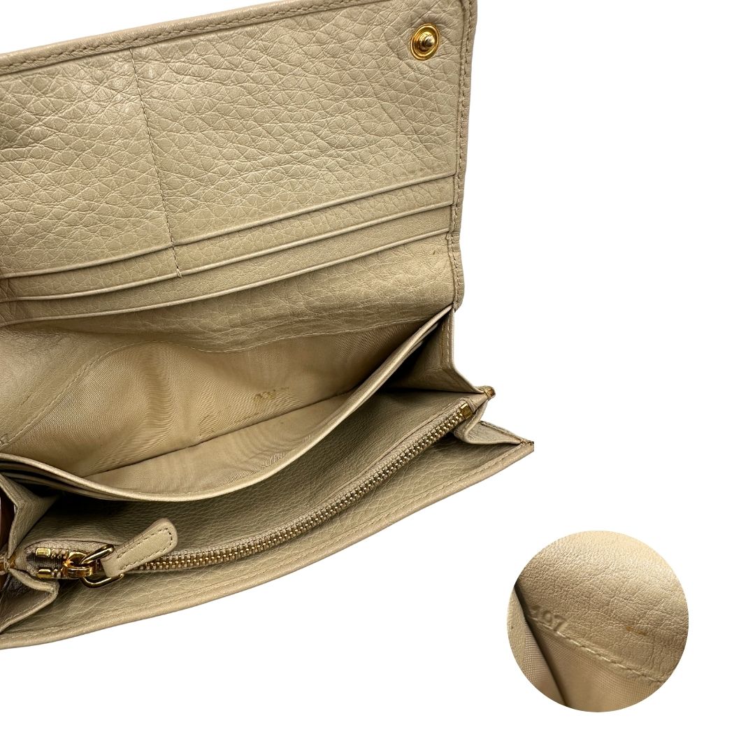 Portafoglio Prada beige