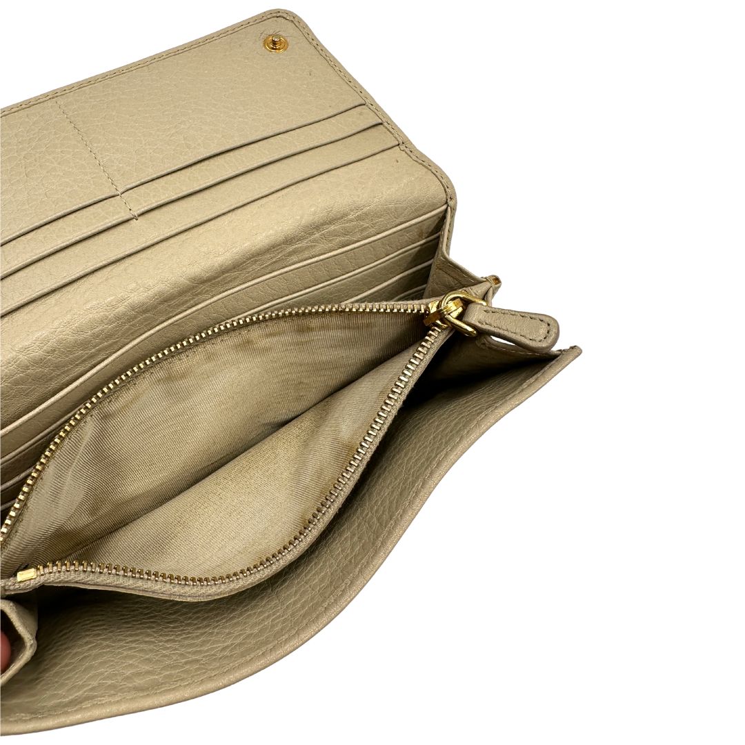 Portafoglio Prada beige
