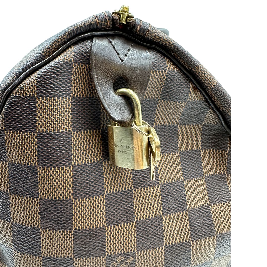  Bauletto Speedy 35 LV in canvas Damier Ébène  
