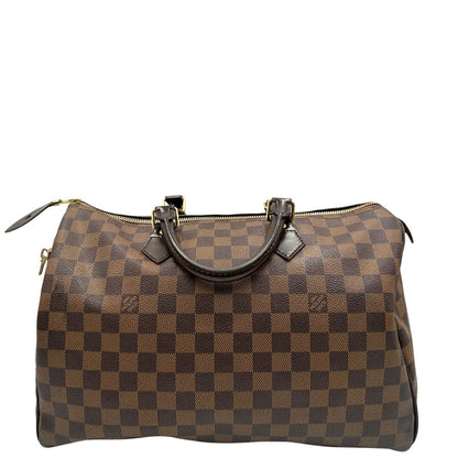 retro  Bauletto Speedy 35 LV in canvas Damier Ébène  