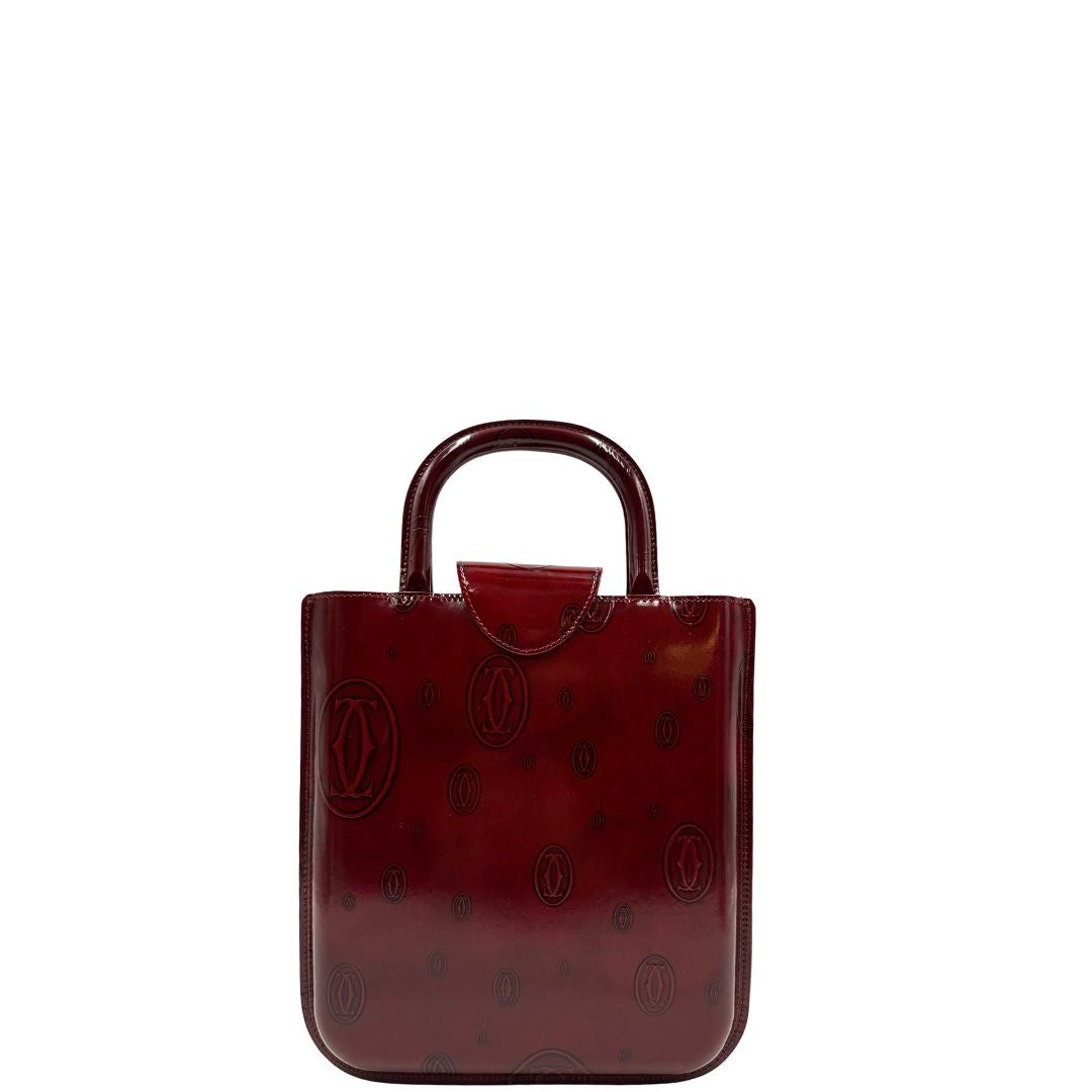 retro Borsa Cartier in pelle bordeaux 