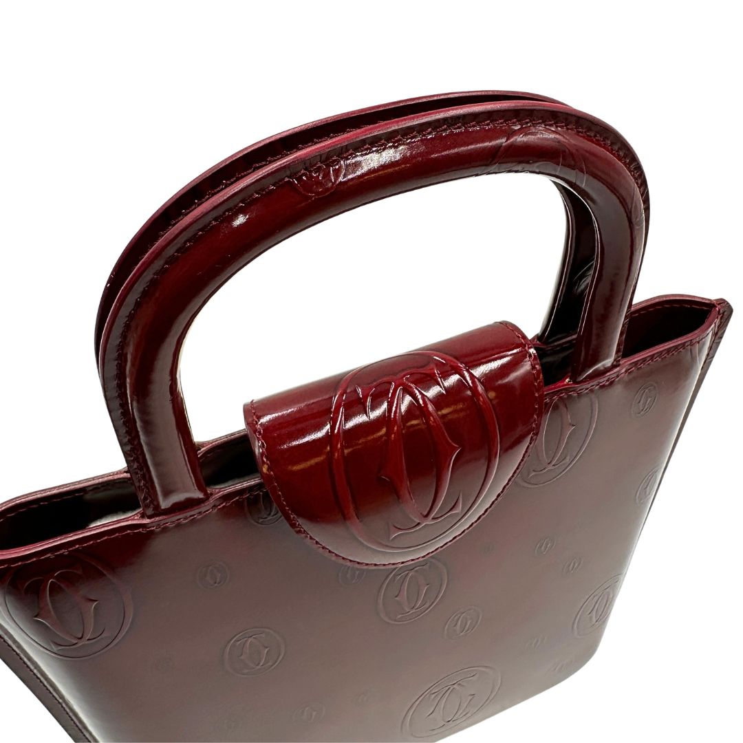 manico Borsa Cartier in pelle bordeaux  