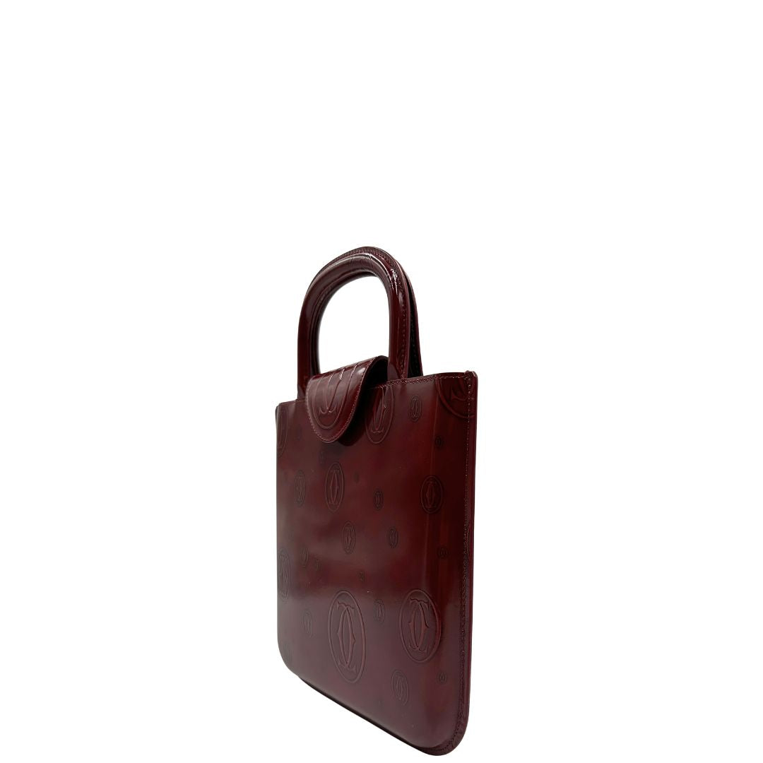 lato Borsa Cartier in pelle bordeaux  