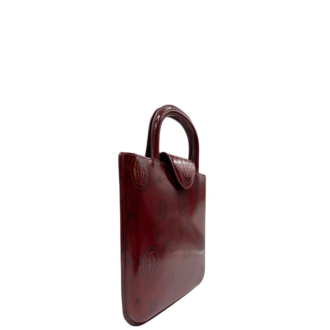 lato Borsa Cartier in pelle bordeaux  