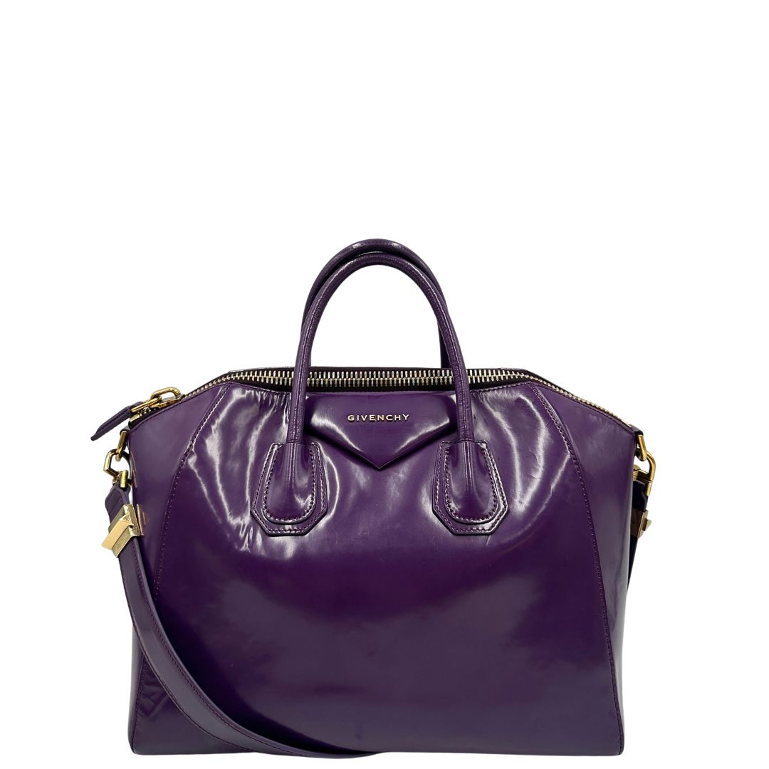 front Antigona Givenchy in pelle spazzolata viola 