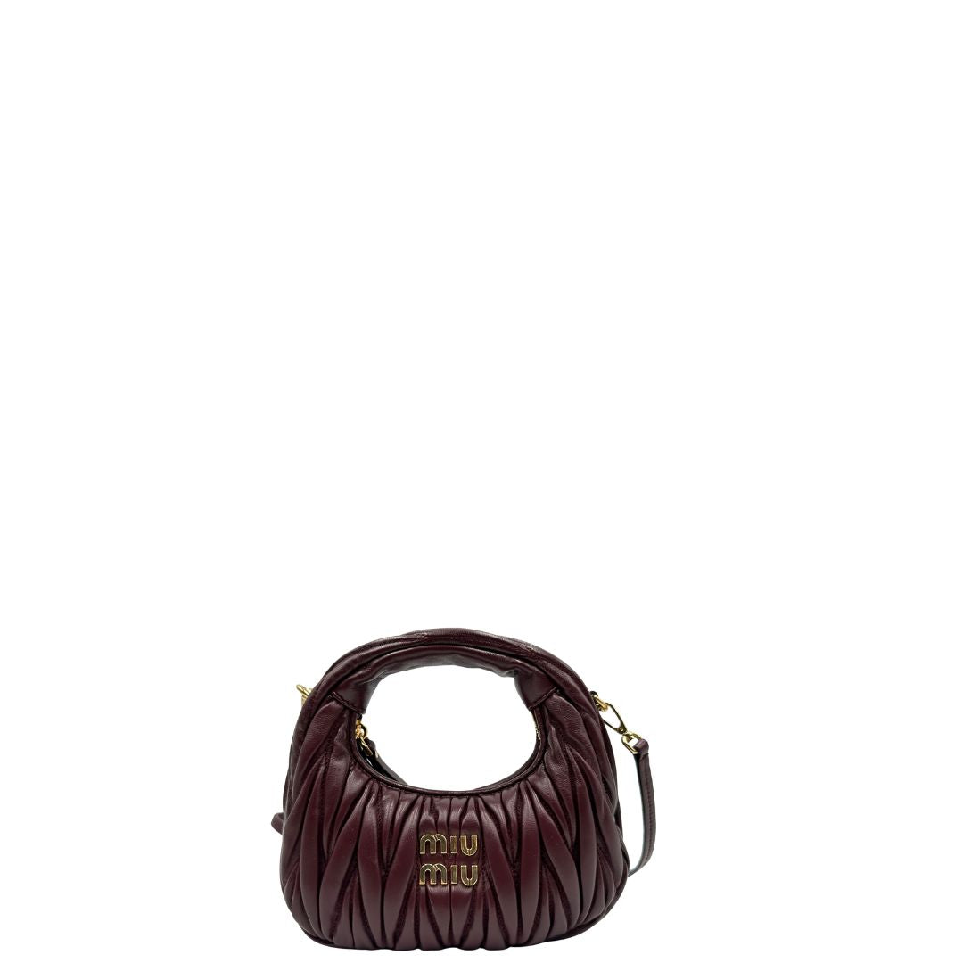 Borsa Wander Miu Miu mini bordeaux