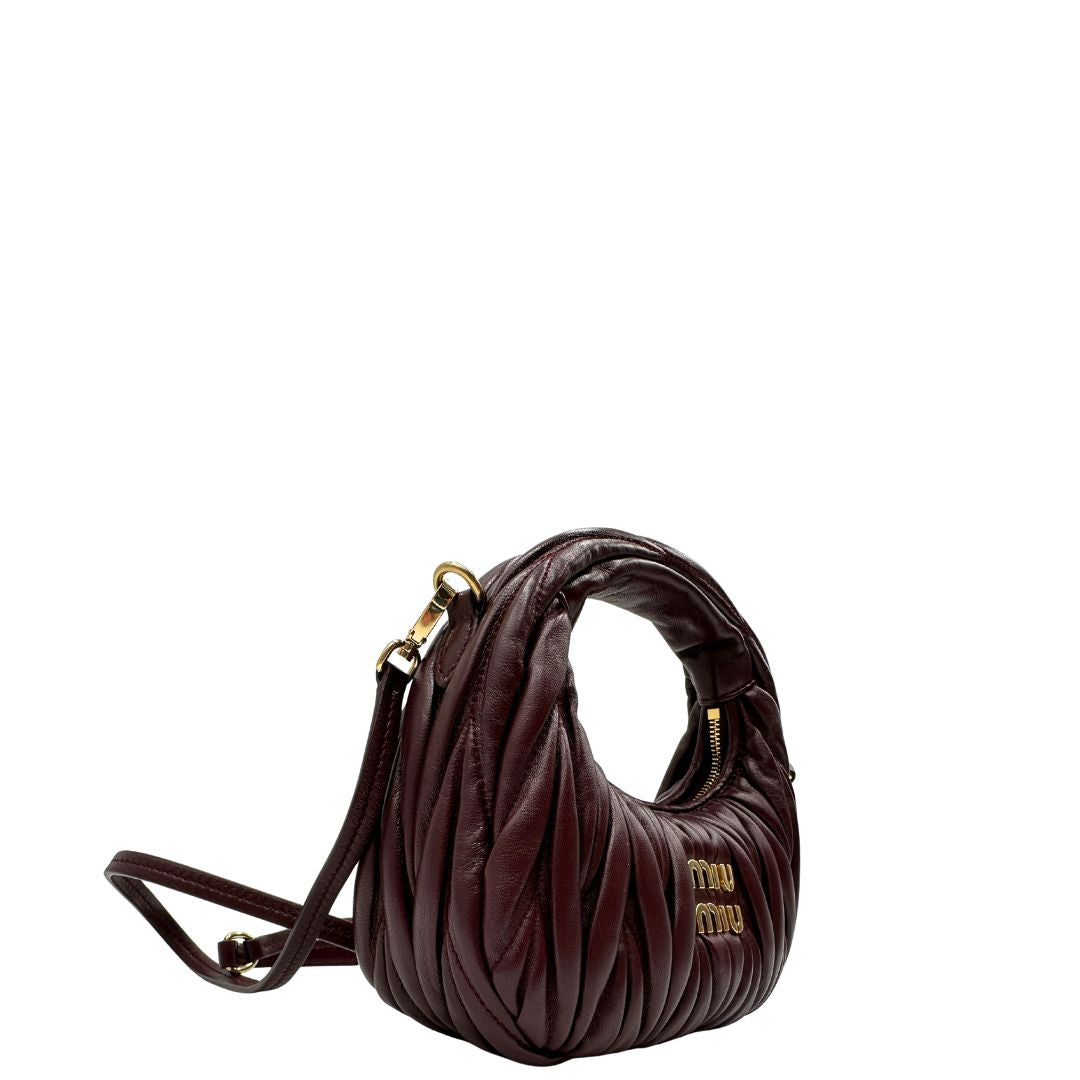 Borsa Wander Miu Miu mini bordeaux