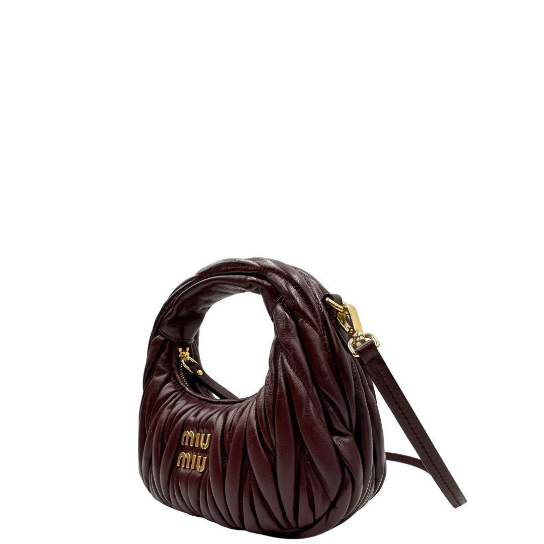 Borsa Wander Miu Miu mini bordeaux