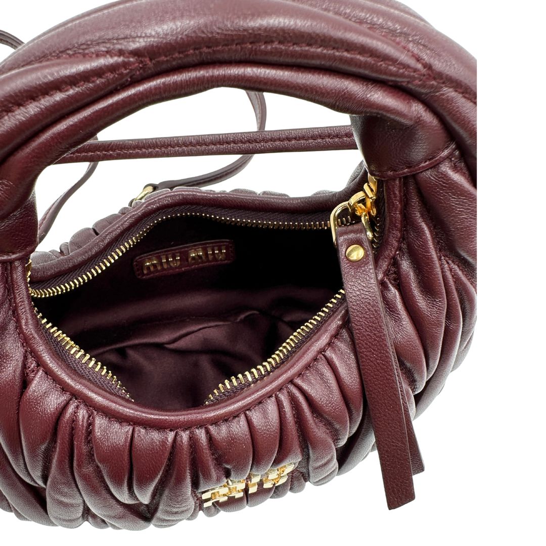 Borsa Wander Miu Miu mini bordeaux