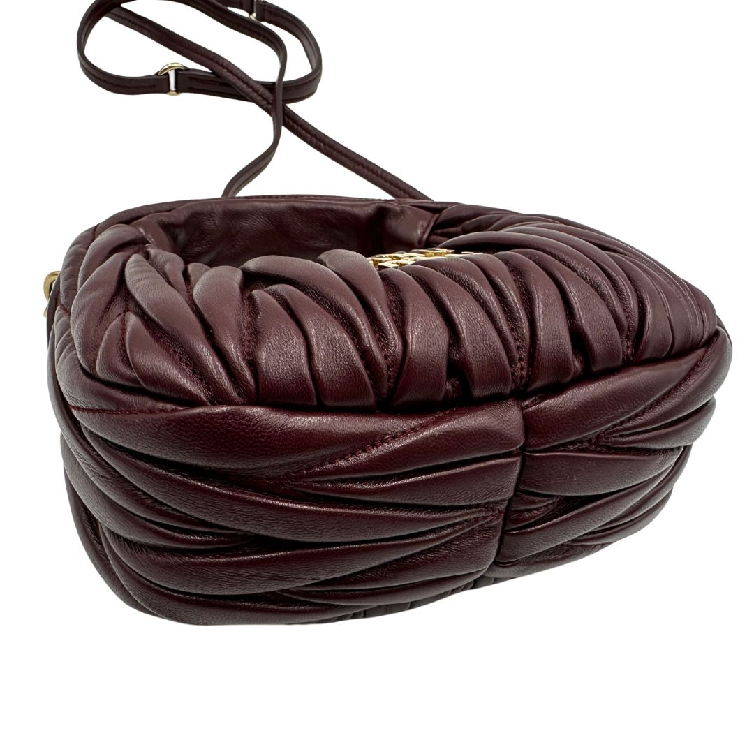 Borsa Wander Miu Miu mini bordeaux