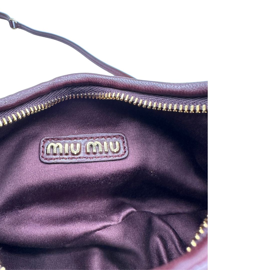 Borsa Wander Miu Miu mini bordeaux