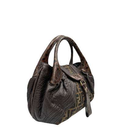 lato Borsa Fendi Spy in tessuto trama Zucca 