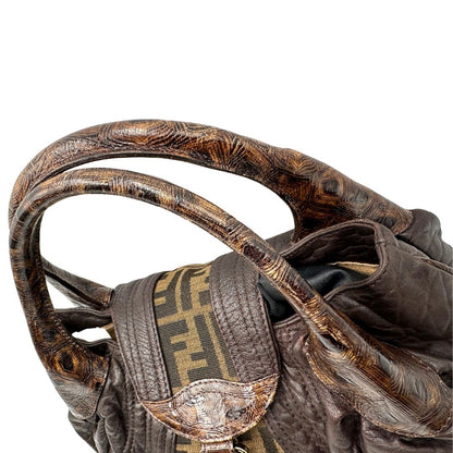 manici Borsa Fendi Spy in tessuto trama Zucca 