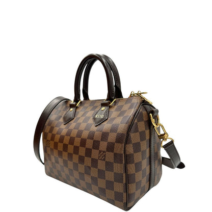 Speedy 25 Bandoulière Damier Ébène Louis Vuitton personalizzato