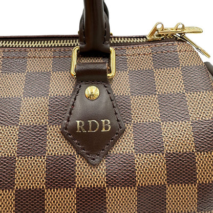 Speedy 25 Bandoulière Damier Ébène Louis Vuitton personalizzato