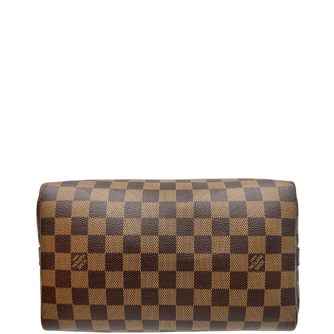 Speedy 25 Bandoulière Damier Ébène Louis Vuitton personalizzato