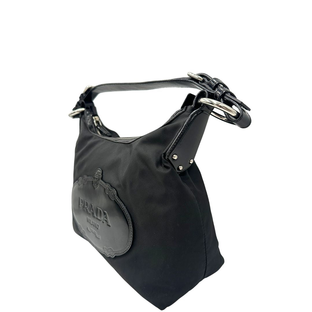 Hobo Prada nylon (pelle, nero) – foto 4 di 15