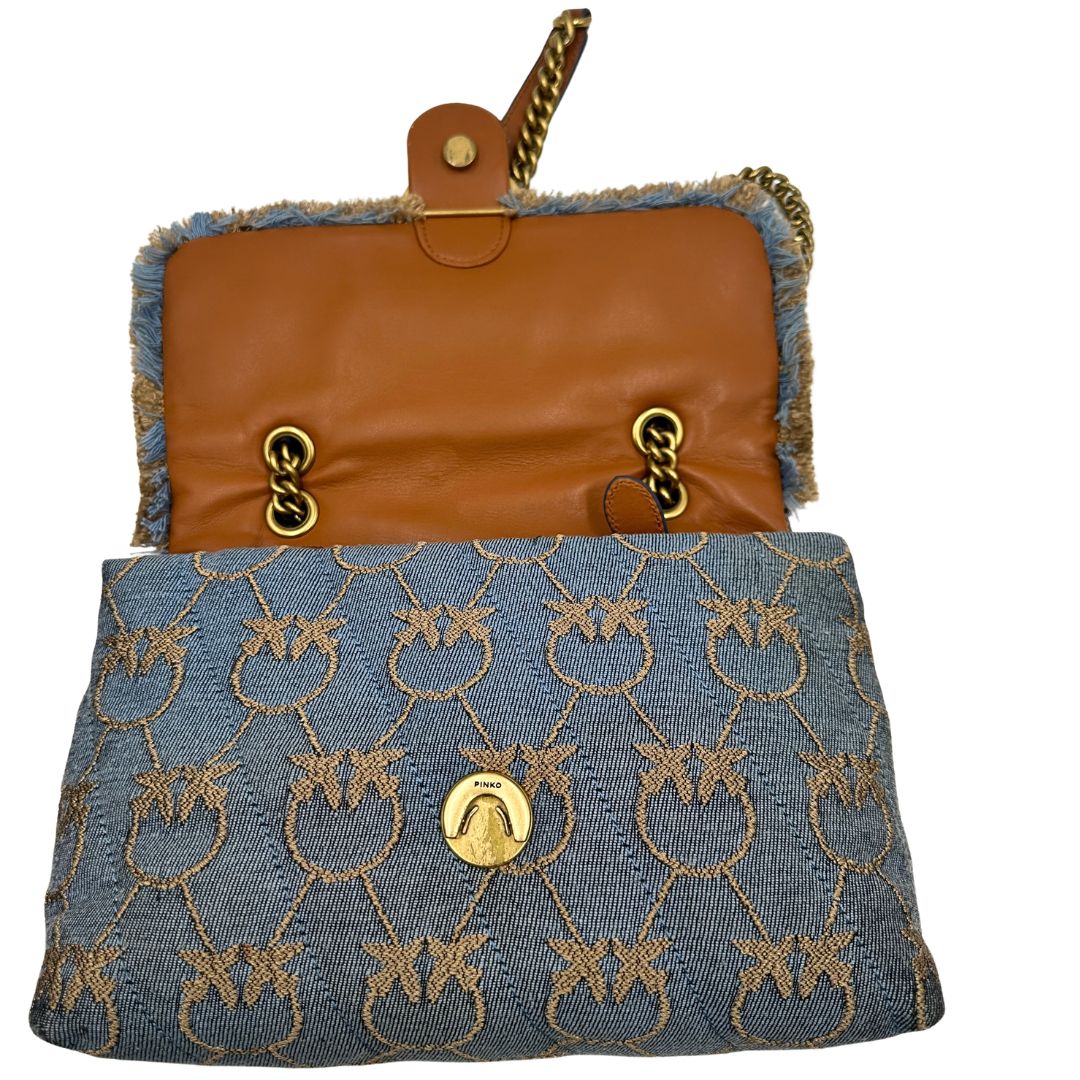 Borsa Pinko Love puff denim